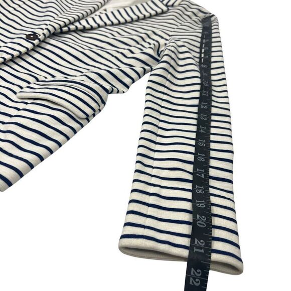J.Crew Women's White & Blue Striped Stretch Blazer Jacket Size Small - Picture 14 of 15